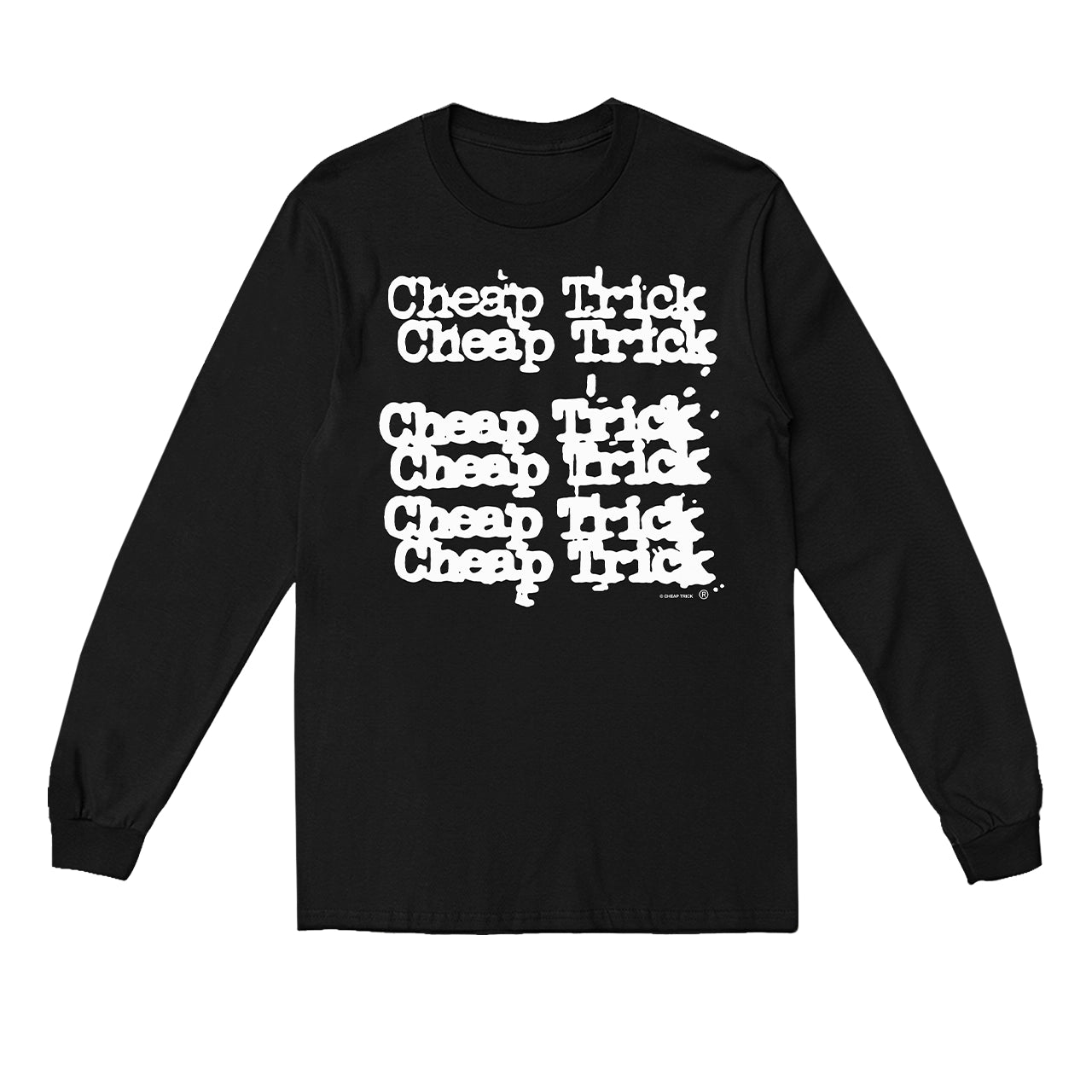 STACKED LOGO - Black long sleeve crew neck