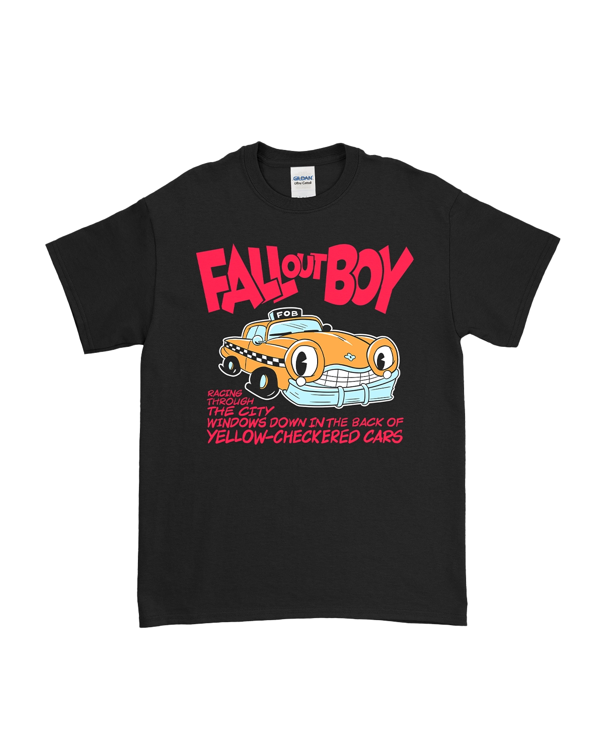 CHECKERED CAR - Black T-shirt